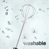 USB Charging Electric Egg Beater Milk Frother Handheld Drink Coffee Foamer White with 2 Stainless Steel Whisks