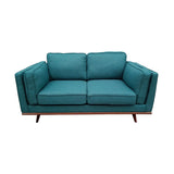 2 Seater Sofa Teal Fabric Lounge Set for Living Room Couch with Wooden Frame