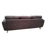 3 Seater Sofa Brown Fabric Lounge Set for Living Room Couch with Solid Wooden Frame