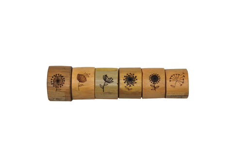 Set of 6 Bamboo Napkin Ring Living and Dinning