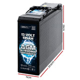 Giantz AGM Deep Cycle Battery 12V 135Ah Portable 4WD Sealed Marine Solar Slim