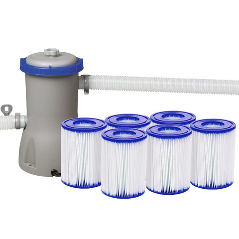 Bestway 6X Filter Cartridge + 530GPH Flowclear™ Filter Pump Set For Pool