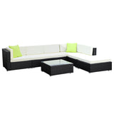 Gardeon 7PC Sofa Set with Storage Cover Outdoor Furniture Wicker