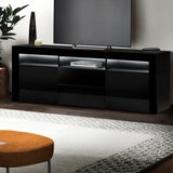 Artiss TV Cabinet Entertainment Unit Stand RGB LED High Gloss Furniture Storage Drawers Shelf 180cm Black