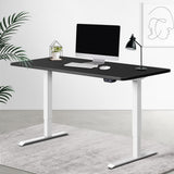 Electric Motorised Height Adjustable Standing Desk - White Frame with 140cm Black Top
