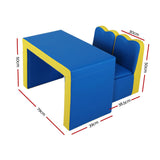 Keezi Kids Sofa Armchair Children Table Chair Couch PU Padded Blue Storage Space