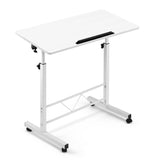 Portable Mobile Laptop Desk Notebook Computer Height Adjustable Table Sit Stand Study Office Work White