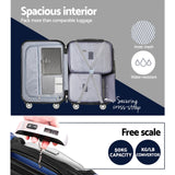 Wanderlite 3pcs Luggage Set Travel Suitcase Storage Organiser TSA lock Blue