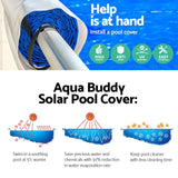 Aquabuddy Solar Swimming Pool Cover Pools Roller Wheel Blanket 500 Micron 6.5X3M