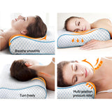 Giselle Memory Foam Pillow Ice Silk Cover Contour Pillows Cool Cervical Support