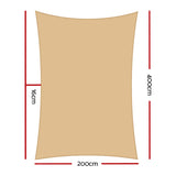 Instahut Sun Shade Sail Cloth Shadecloth Rectangle Canopy Sand 280gsm 2x4m