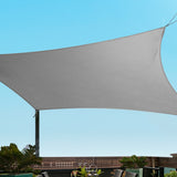 Instahut Sun Shade Sail Cloth Shadecloth Rectangle Canopy Grey 280gsm 3x3m