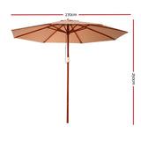 Instahut 2.7M Outdoor Pole Umbrella Cantilever Stand Garden Umbrellas Patio Beige