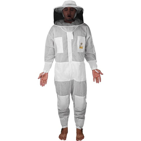 OZBee Premium Full Suit 3 Layer Mesh Ultra Cool Ventilated Round Head Beekeeping Protective Gear Size  2XL