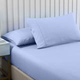 Royal Comfort 2000TC 3 Piece Fitted Sheet and Pillowcase Set Bamboo Cooling - Queen - Light Blue