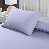 Royal Comfort 2000TC 3 Piece Fitted Sheet and Pillowcase Set Bamboo Cooling - King - Lilac Grey