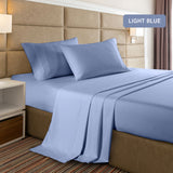Casa Decor 2000 Thread Count Bamboo Cooling Sheet Set Ultra Soft Bedding - Single - Light Blue