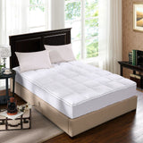 Royal Comfort 1000GSM Luxury Bamboo Fabric Gusset Mattress Pad Topper Cover - Double - White