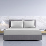 Royal Comfort 1000TC Hotel Grade Bamboo Cotton Sheets Pillowcases Set Ultrasoft - Queen - Cool Grey