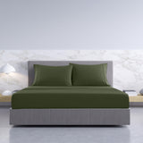 Royal Comfort 1000TC Hotel Grade Bamboo Cotton Sheets Pillowcases Set Ultrasoft - King - Olive