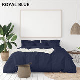 Balmain 1000 Thread Count Hotel Grade Bamboo Cotton Quilt Cover Pillowcases Set - Queen - Royal Blue