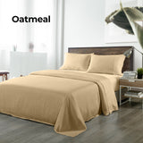 Royal Comfort Bamboo Blended Sheet & Pillowcases Set 1000TC Ultra Soft Bedding - King - Oatmeal