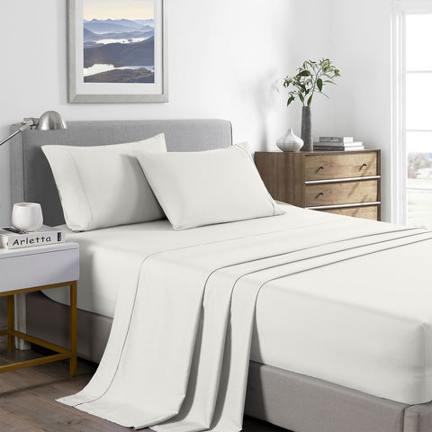 Royal Comfort 2000 Thread Count Bamboo Cooling Sheet Set Ultra Soft Bedding - Single - Natural