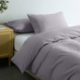 Royal Comfort Vintage Washed 100% Cotton Quilt Cover Set Bedding Ultra Soft - Single - Grey