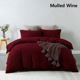 Royal Comfort Vintage Washed 100% Cotton Quilt Cover Set Bedding Ultra Soft - Queen - Mulled Wine