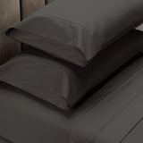 Royal Comfort 4 Piece 1500TC Sheet Set And Goose Feather Down Pillows 2 Pack Set - Double - Dusk Grey