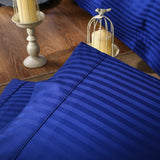 Kensington 1200 Thread Count 100% Egyptian Cotton Sheet Set Stripe Hotel Grade - Double - Indigo
