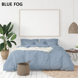 Balmain 1000 Thread Count Hotel Grade Bamboo Cotton Quilt Cover Pillowcases Set - Queen - Blue Fog