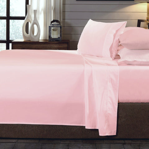 Royal Comfort 250TC Organic 100% Cotton Sheet Set 4 Piece Luxury Hotel Style - Double - Blush