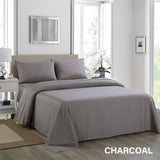 Royal Comfort 1200 Thread Count Sheet Set 4 Piece Ultra Soft Satin Weave Finish - King - Charcoal