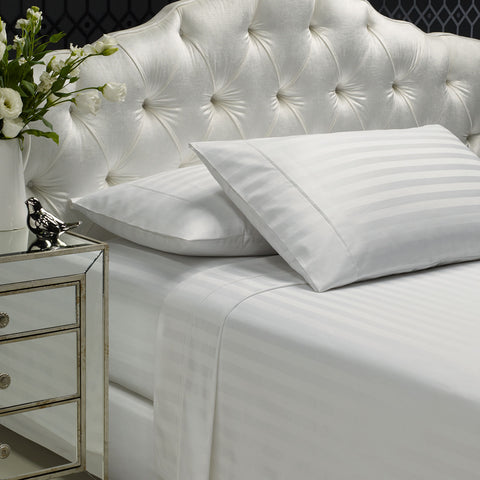 Royal Comfort 1200TC Sheet Set Damask Cotton Blend Ultra Soft Sateen Bedding - Queen - White