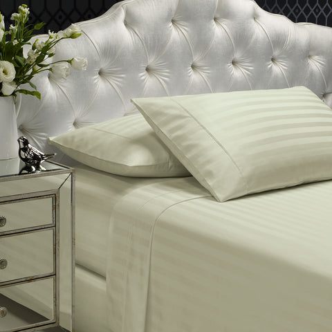 Royal Comfort 1200TC Sheet Set Damask Cotton Blend Ultra Soft Sateen Bedding - King - Pebble