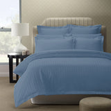 Royal Comfort 1200TC Quilt Cover Set Damask Cotton Blend Luxury Sateen Bedding - King - Blue Fog