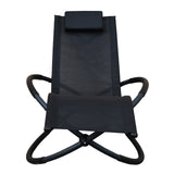 Arcadia Furniture Zero Gravity Portable Foldable Rocking Chair Recliner Lounge - Black
