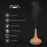 Essential Oil Diffuser Ultrasonic Humidifier Aromatherapy LED Light 200ML 3 Oils - Light Wood Grain
