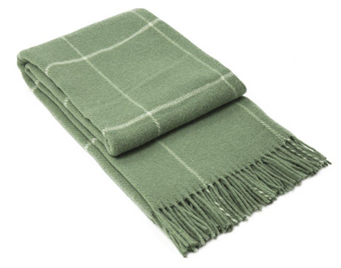 Brighton Throw - 100% NZ Wool - Sage Striped