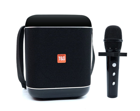 Portable Bluetooth Speaker Wireless Microphone Karaoke Black TG523K