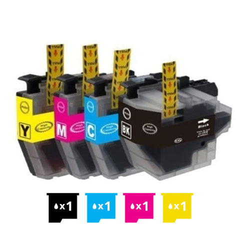 Compatible Premium 4 Pack Brother LC-3319XL Compatible Ink Cartridges Combo (High Yield of Brother LC-3317) [1BK, 1C, 1M, 1Y] - for use in Brother Printers
