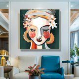 60cmx60cm Sophie II Gold Frame Canvas Wall Art