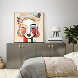60cmx60cm Sophie Black Frame Canvas Wall Art