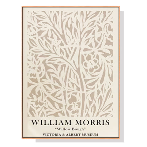 70cmx100cm William Morris Neutral Wood Frame Canvas Wall Art