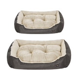 FEANDREA 70cm Dog Bed Reversible Cushion Dark Grey