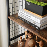 VASAGLE 4 Tiers Bookcase Office Storage Shelf Rustic Brown and Black LBC023B01