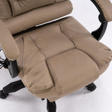 8 Point Massage Chair Executive Office Computer Seat Footrest Recliner Pu Leather Beige