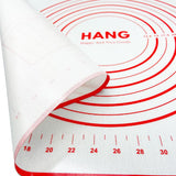 X Large Silicone Pastry Mat Thick Non Stick Baking Mat with Measurement 40*60 cm Fondant Mat Counter Mat Dough Rolling Mat Oven Liner Pie Crust Mat Red