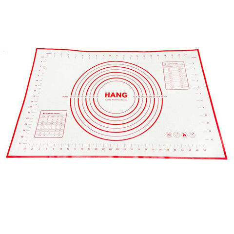 X Large Silicone Pastry Mat Thick Non Stick Baking Mat with Measurement 40*60 cm Fondant Mat Counter Mat Dough Rolling Mat Oven Liner Pie Crust Mat Red